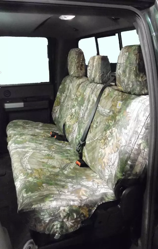 VGL3Z25600D20A - : Seat Covers - Realtree Protective By Covercraft, Front Row, 40/20/40, Realtree Xtra Green for Ford: F-150 Image