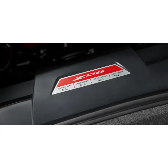 2026 Chevrolet Corvette Engine Specification Plaque For Z06 - OEM