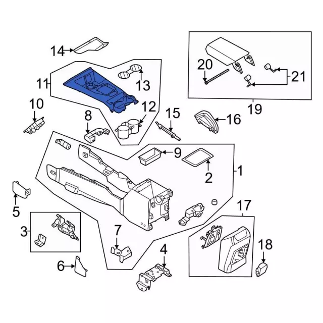 M2DZ98045E24BC - Body: Console Panel for Ford: Bronco Image