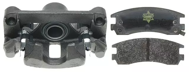 Rear Passenger Side Disc Brake Caliper Assembly with Semi-Metallic Pads (Loaded Police), Remanufactured - GM (19322743)