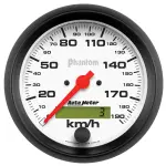 5887M - : GAUGE, SPEEDOMETER, 3 3/8", 190KM/H, ELEC. PROG. W/ LCD ODO, PHANTOM for AutoMeter Image