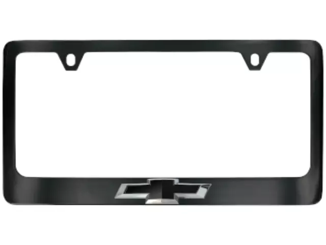 19434954 - Exterior: License Plate Frame, Wide Bottom, Black for GM Image