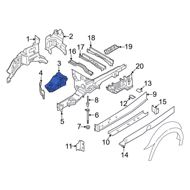 LK4Z16055E - Body: Apron Assembly for Ford Image