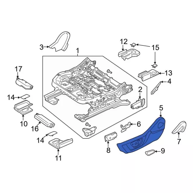 Seat Frame Trim Panel - Ford (FR3Z-6362187-BC)