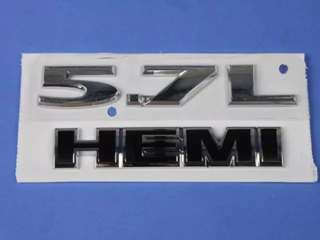55157454AA - Exterior Ornamentation: Hemi Nameplate for Mopar Image