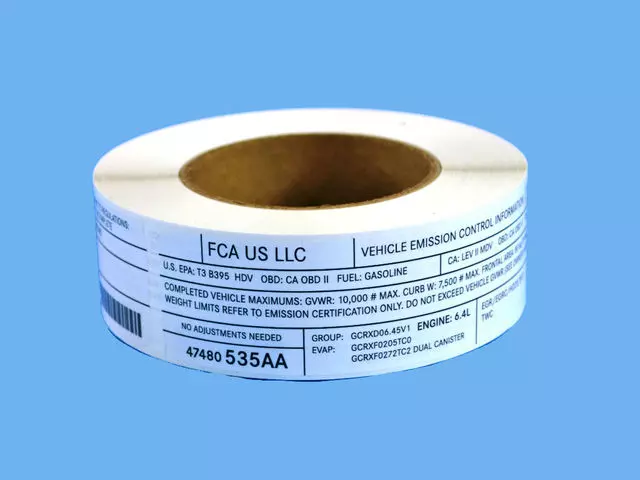 47480535AA - : Vehicle Emission Control Information Label for Ram: 3500 Image