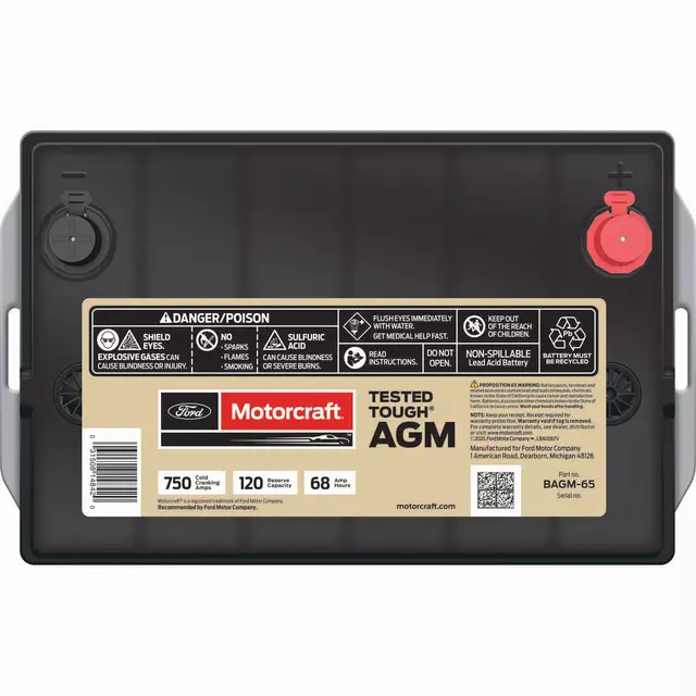 Motorcraft Vehicle Battery - Ford (BAGM-65-A)