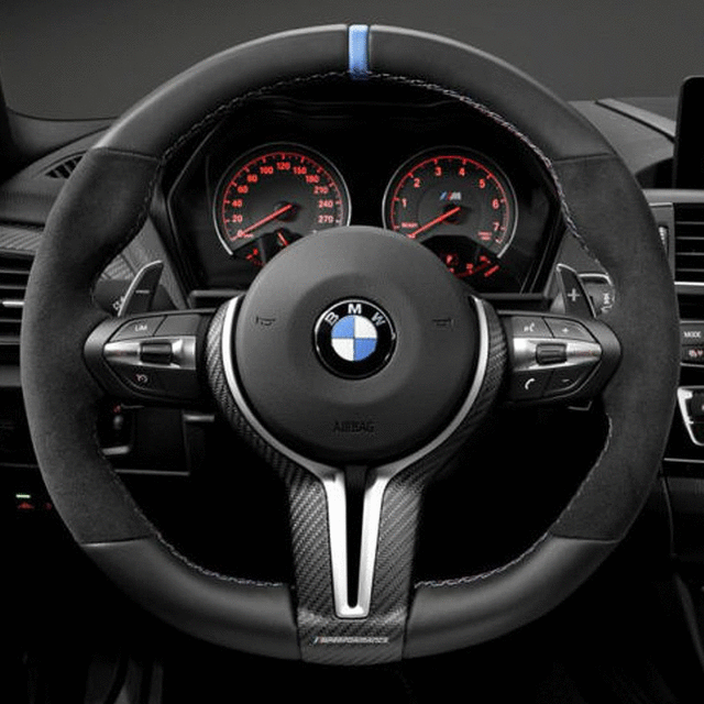BMW OEM M PERFORMANCE STEERING WHEEL TRIM IN MATTE CARBON FIBER - BMW (32-30-2-413-480)