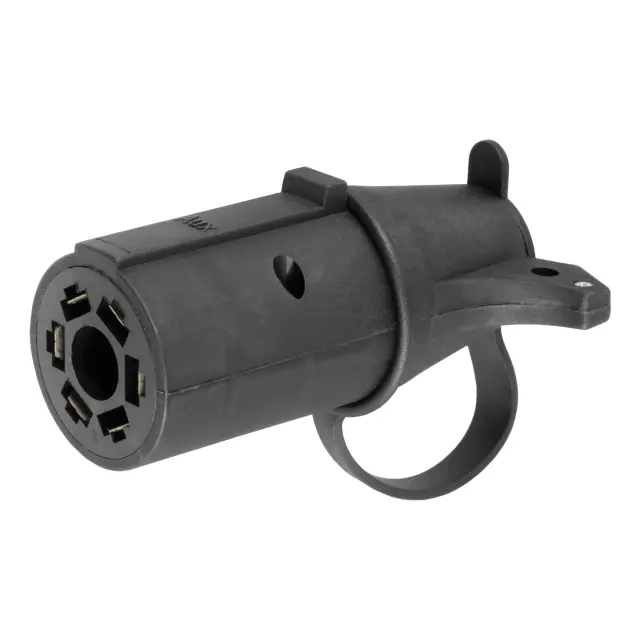 57255 - : Adapter with Tester (7-Way RV Blade to 6-Round Trailer, Center Pin Auxiliary) for CURT Image