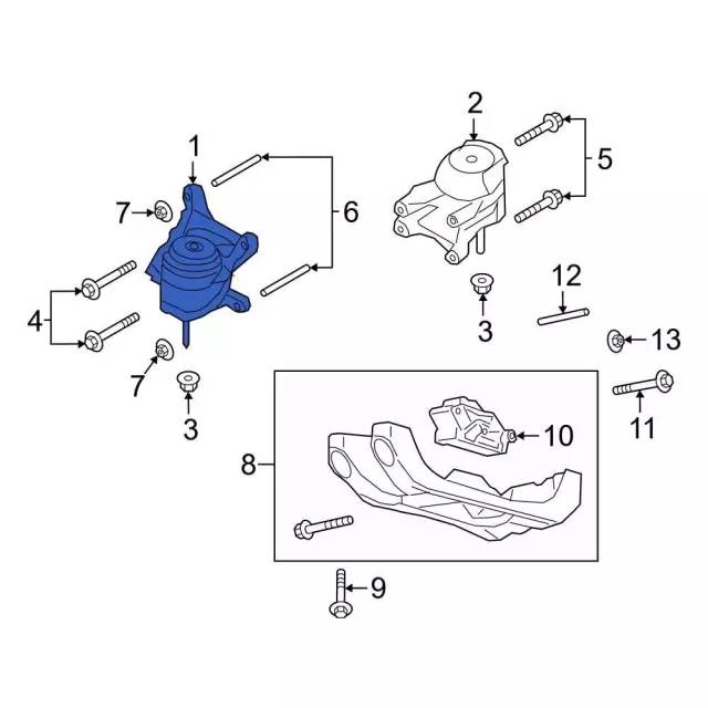 Bracket Engine Front Support - Ford (L1MZ-6028-R)