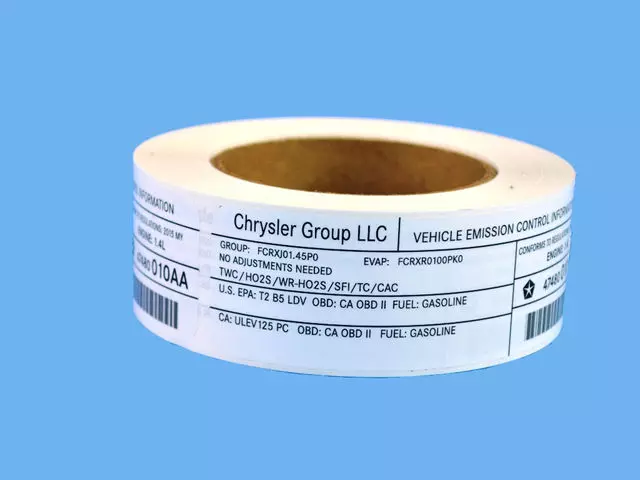 47480010AA - Labels: Vehicle Emission Control Information Label for Mopar Image