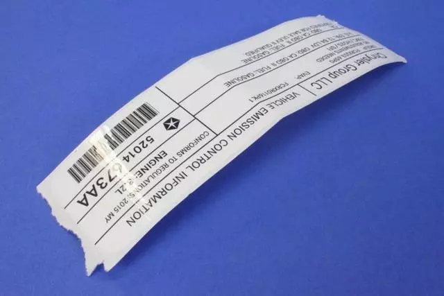52014673AA - Labels: Vehicle Emission Control Information Label for Mopar Image image