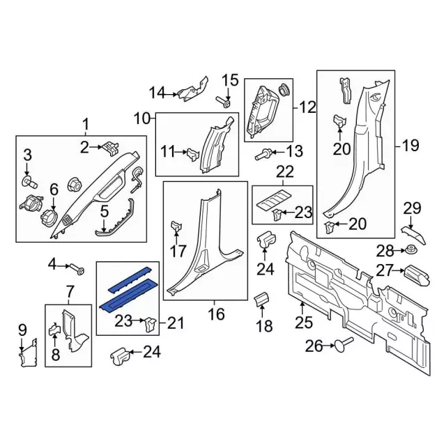 Door Sill Plate - Ford (FL3Z-1513208-AE)