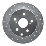 63176134L - : DFC Brake Rotor - Drilled and Slotted - Silver for DYNAMIC FRICTION Image