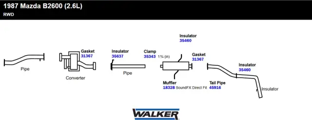 35637 - Exhaust: Exhaust System Hanger Insulator for Walker Exhaust Image