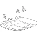 HC3Z28519A58EA - Body: Overhead Console for Ford: F-250 Super Duty, F-350 Super Duty, F-450 Super Duty Image