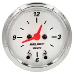1385 - : GAUGE, CLOCK, 2 1/16", 12HR, ANALOG, ARCTIC WHITE for AutoMeter Image