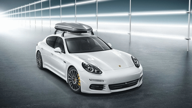 95804400026 - Hauling: Roof Box 320 - Platinum Look for Porsche: 911, Cayenne, Macan, Panamera Image