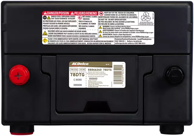 78DTG - Electrical: ACDelcoâ„¢ Vehicle Battery for Buick: Century, Park Avenue | Cadillac: Escalade EXT Image