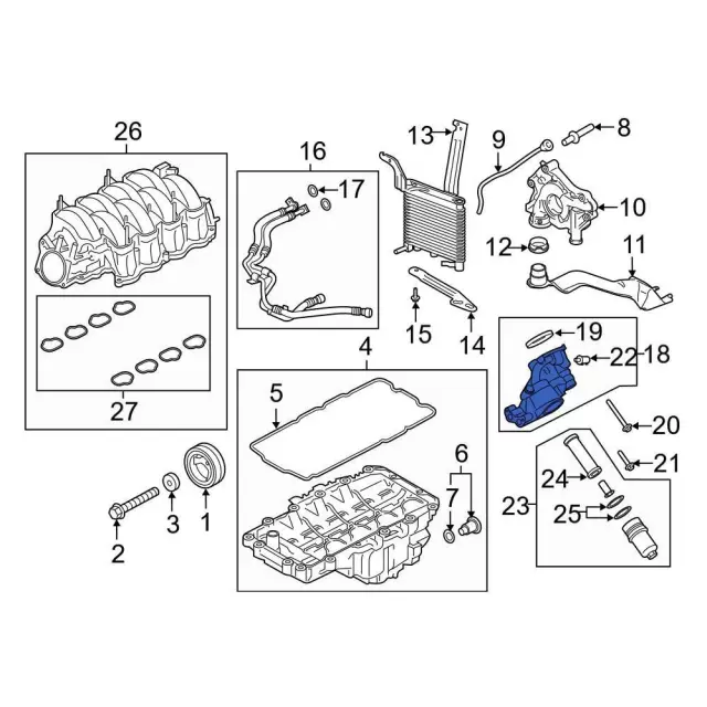 Engine Oil Filter Adapter - Ford (KR3Z-6881-F)