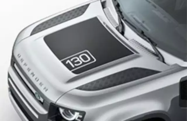 VPLEP0517 - Exterior: Matte Black Hood Decal for Land Rover: Defender 110, Defender 130, Defender 90, Discovery Image