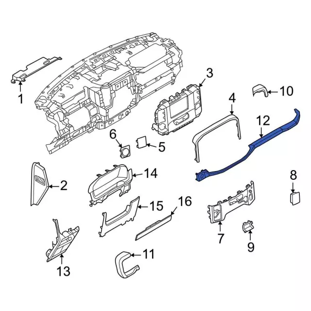 ML3Z1504338AE - Body: Finish Molding for Ford Image