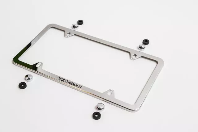 License Plate Frame, Slim With Logo - Volkswagen (000-071-801-AB-5R5)