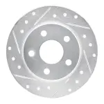 63154032L - : DFC Brake Rotor - Drilled and Slotted - Silver for DYNAMIC FRICTION Image