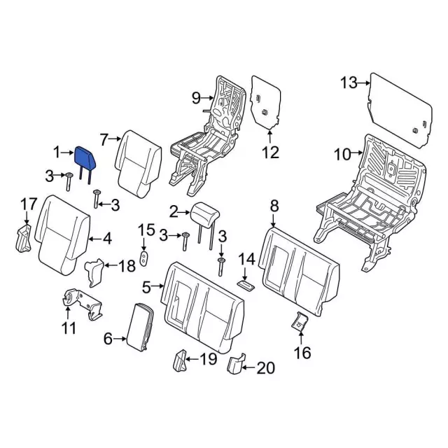 Headrest - Ford (KT1Z-17611A08-BH)