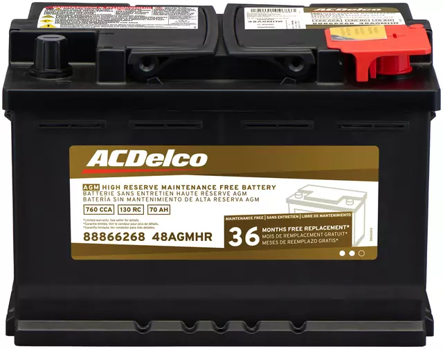48AGMHR - Electrical, Charging and Starting: Vehicle Battery for ACDelco Image