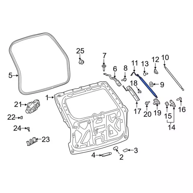 LB5Z14B351E - Body: Actuator for Ford: Explorer, Police Interceptor Utility Image