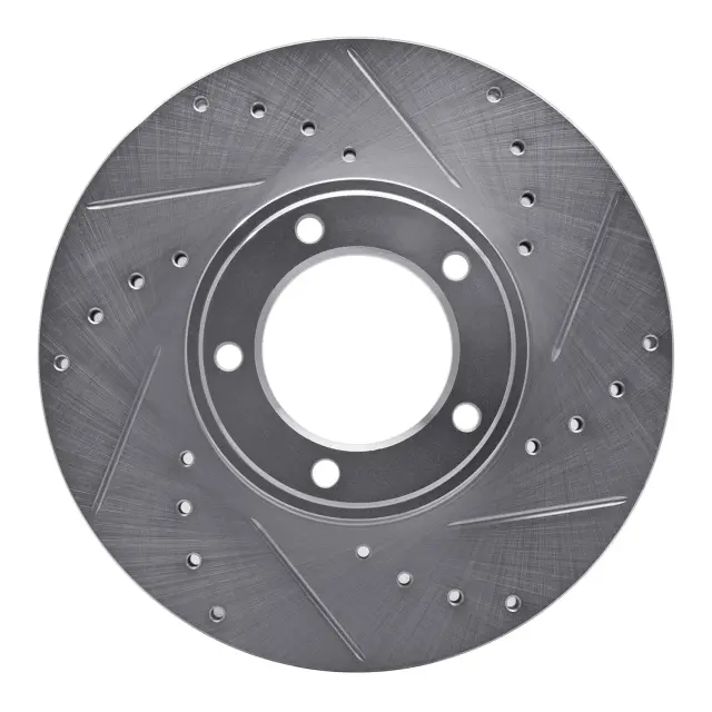 63120001R - Brakes &amp; Brake Parts: DFC Brake Rotor - Drilled and Slotted - Silver for DYNAMIC FRICTION Image