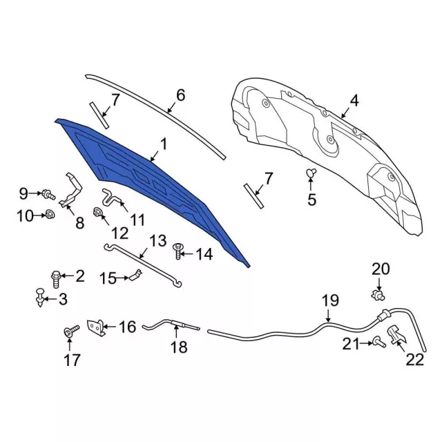 LB5Z16612A - Body: Hood for Ford: Explorer, Police Interceptor Utility Image