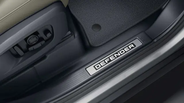 LR155922 - Exterior: Illuminated Sill Tread Plate, Left Side, Lunar for Land Rover: Defender 110, Defender 130, Defender 90 Image