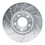 63140114R - : DFC Brake Rotor - Drilled and Slotted - Silver for DYNAMIC FRICTION Image
