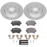 ESK4624 - : Genuine Geomet Coated Rotors, ECE-R90 Brake Pads + Hardware Kit for PowerStop Image