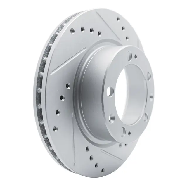 63102019R - Brakes &amp; Brake Parts: DFC Brake Rotor - Drilled and Slotted - Silver for DYNAMIC FRICTION Image