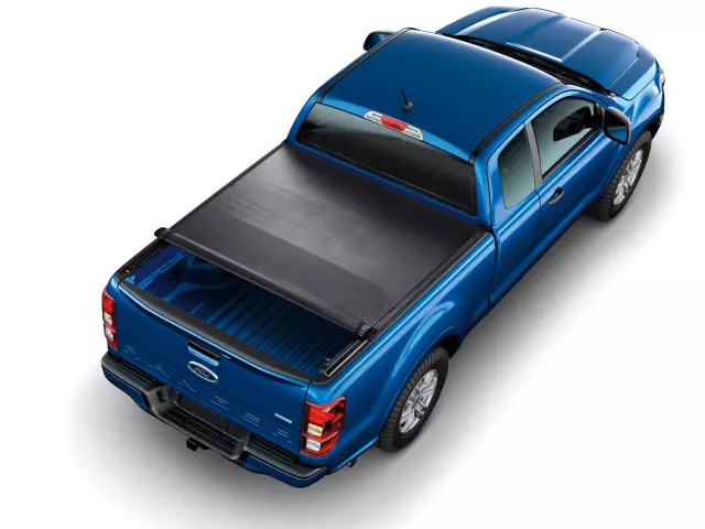 VKB3Z99501A42JB - : Tonneau Cover - Soft Roll Up Over Bed Rail Design, For 5.0 Bed for Ford: Ranger Image