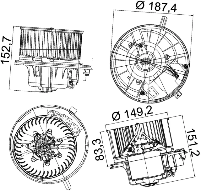 AB149000P - : HVAC Blower Motor for Behr Image