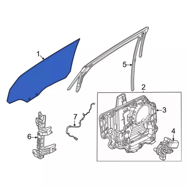 LJ8Z5821411B - Body: Door Glass for Ford: Mustang Mach-E Image