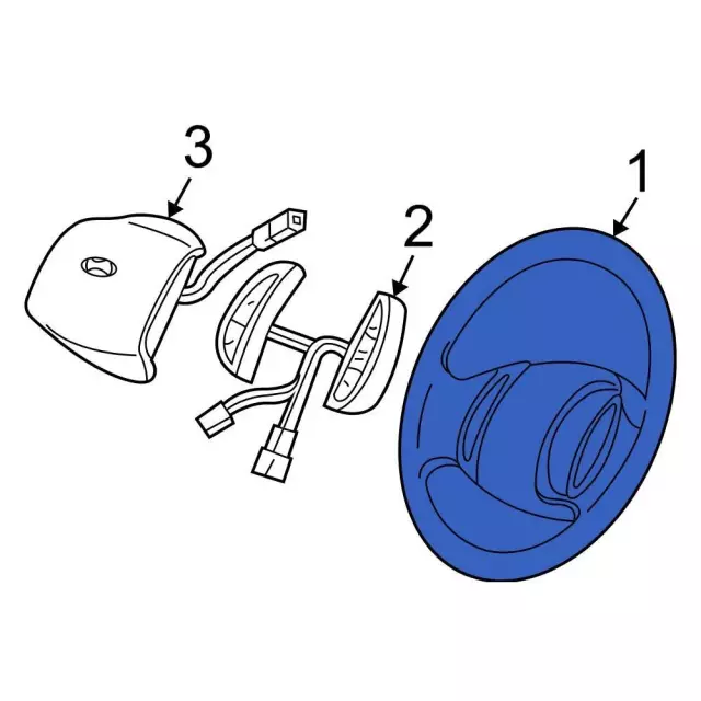 F75Z3600AAB - Steering: Steering Wheel for Ford: E-150 Econoline, E-150 Econoline Club Wagon, E-250 Econoline, E-350 Econoline, E-350 Econoline Club Wagon, Expedition, F-150, F-250 Image