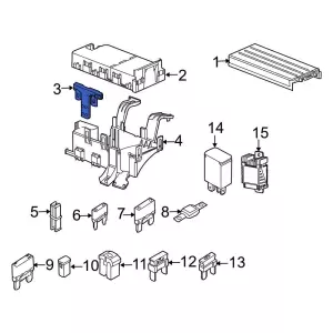 7E5Z14A003BA - Electrical: Fuse Box Cover for Ford Image
