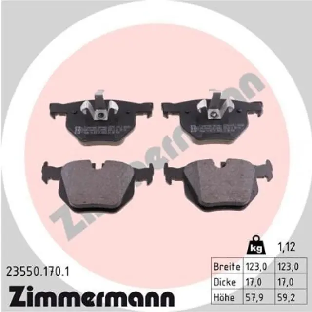 235501701 - Brakes &amp; Brake Parts: Zimmermann 23550.170.1 Disc Brake Pad Set for ZIMMERMANN Image