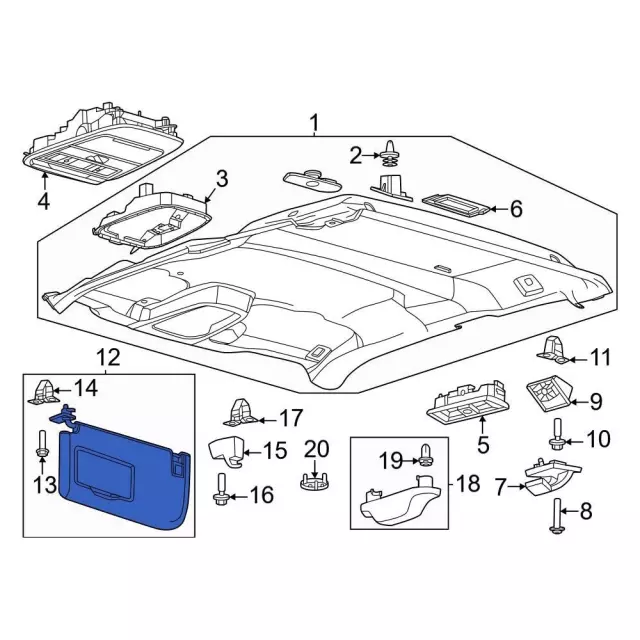 Sun Visor - Ford (PC3Z-1004105-TH)
