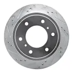 63172058L - : DFC Brake Rotor - Drilled and Slotted - Silver for DYNAMIC FRICTION Image
