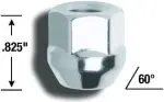 40008 - : Acorn Bulge Open End Lug Nut 3/4" Hex 14mm x 2.00 Zinc Bulk for Gorilla Automotive Image