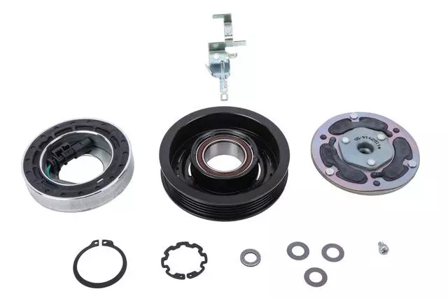 84493389 - : Air Conditioning Compressor Clutch Kit with Clutch, Coil, Pulley, Shims, Rings, Bracket, and Bolt for GM Image