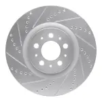63127031L - : DFC Brake Rotor - Drilled and Slotted - Silver for DYNAMIC FRICTION Image