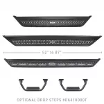 D6410000T - : 4" Drop Steps for Dominator Xtreme D6, Pair - Textured Powder Coat for Go Rhino Image