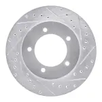 63101012R - : DFC Brake Rotor - Drilled and Slotted - Silver for DYNAMIC FRICTION Image